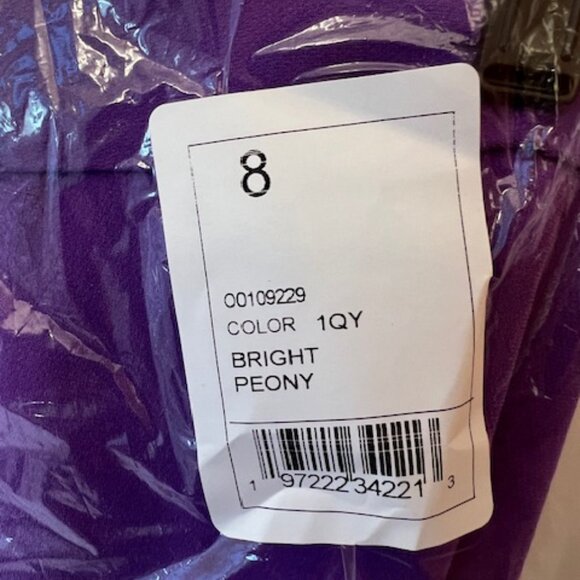 NEW THEORY PANTS. NWT. Admiral Crepe Tailored Ankle. Purple/Bright Peony. Size 8 - Picture 2 of 11